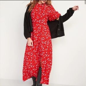 NWT Old Navy Red Floral Midi Dress